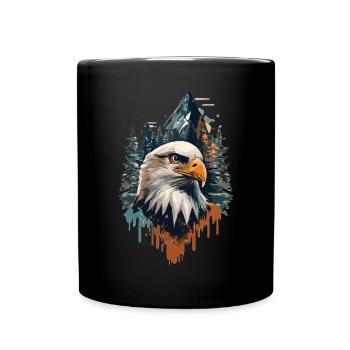 Nature in perfection: eagles and mountain peaks united - Full Colour Mug - black - Front