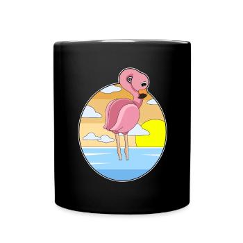 Flamingo Sunset - Full Colour Mug - black - Front