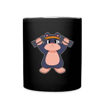 Bodybuilder Mole Haltères Bodybuilding - Mug uni - noir - Devant