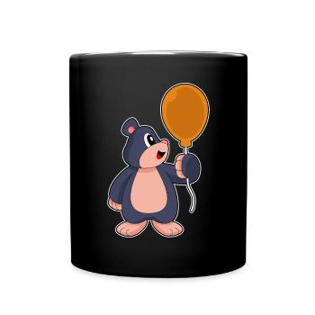 Ballon taupe - Mug uni - noir - Devant