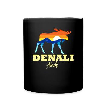 Denali Nationalpark Moose Denali Alaska Denali - Tasse einfarbig - Schwarz - Vorne