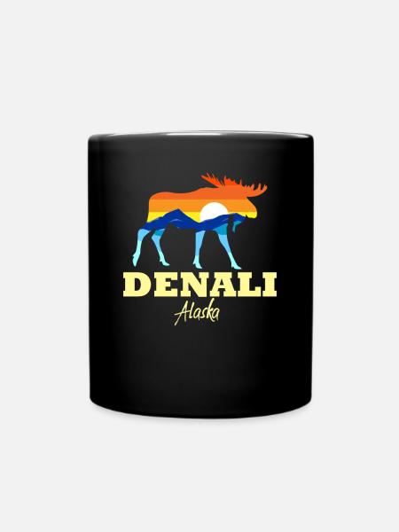 Denali Nationalpark Moose Denali Alaska Denali - Tasse einfarbig - Schwarz