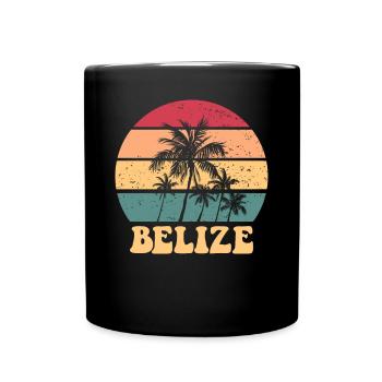 Belize Retro Sunset stolze Belizean Belize Urlaub - Tasse einfarbig - Schwarz - Vorne