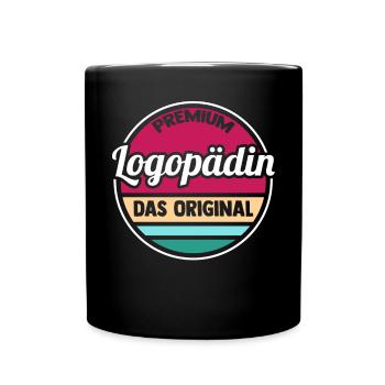 Logopädie Logopädin - Tasse einfarbig - Schwarz - Vorne