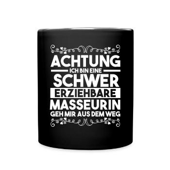 Physiotherapeutin Massage Masseurin - Tasse einfarbig - Schwarz - Vorne