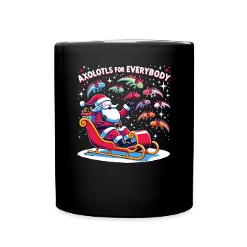 Axolotls For Everybody Santa Claus Distributed - Full Colour Mug - black - Front