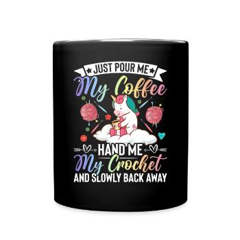 Crochet Crochet Knitting - Full Colour Mug - black - Front