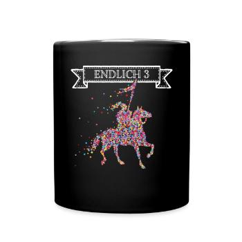 Endlich 3 drei Ritter Ritterrüstung Mittelalter - Tasse einfarbig - Schwarz - Vorne