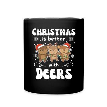 Noël, c’est mieux avec les cerfs - Mug uni - noir - Devant