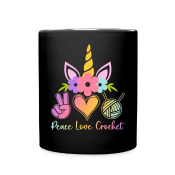 Crochet Crochet Knitting - Full Colour Mug - black - Front