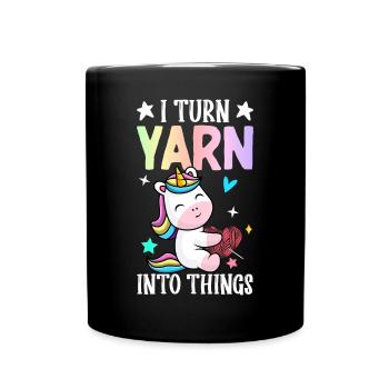 Crochet Crochet Yarn Lover - Full Colour Mug - black - Front