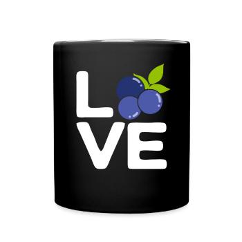 Blueberry, Fruit, Blueberry - Full Colour Mug - black - Front