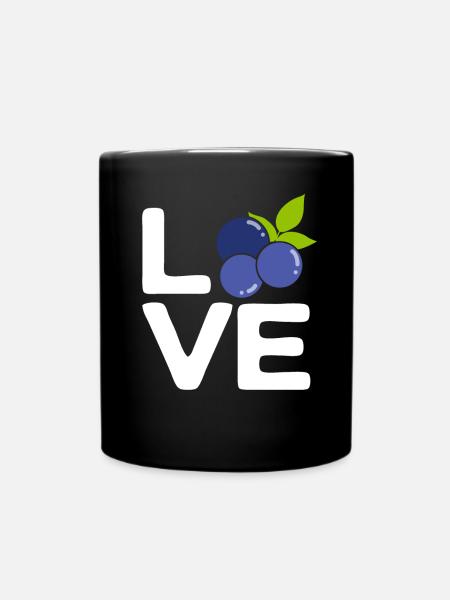 Heidelbeere Frucht Blaubeere - Tasse einfarbig - Schwarz