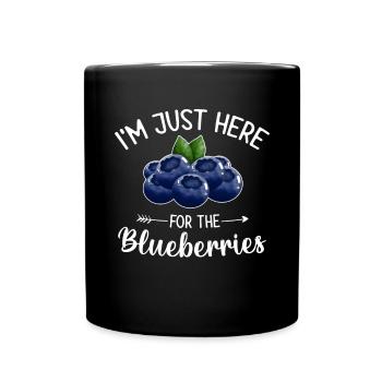 Heidelbeere Frucht Blaubeere - Tasse einfarbig - Schwarz - Vorne
