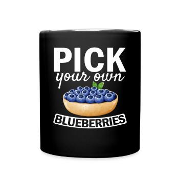 Heidelbeere Frucht Blaubeere - Tasse einfarbig - Schwarz - Vorne