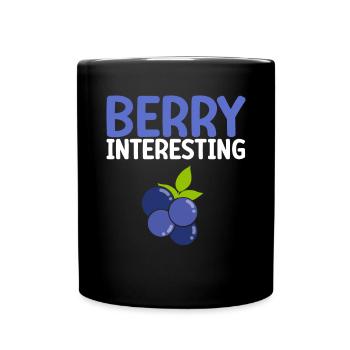 Heidelbeere Frucht Blaubeere - Tasse einfarbig - Schwarz - Vorne