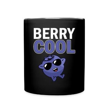 Heidelbeere Frucht Blaubeere - Tasse einfarbig - Schwarz - Vorne