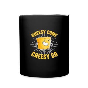 Käse Käsekuchen Essen Geschenk - Tasse einfarbig - Schwarz - Vorne