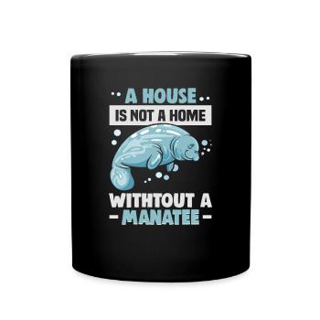 Cold Nose Warm Heart Manatee chubby manatee - Full Colour Mug - black - Front