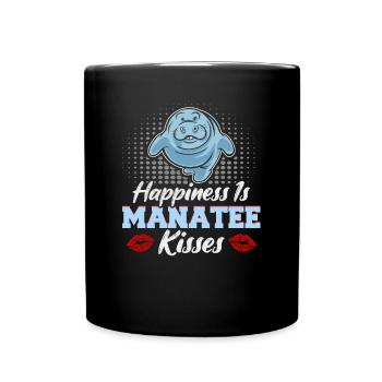 Cold Nose Warm Heart Manatee chubby manatee - Full Colour Mug - black - Front