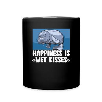 Cold Nose Warm Heart Manatee chubby manatee - Full Colour Mug - black - Front
