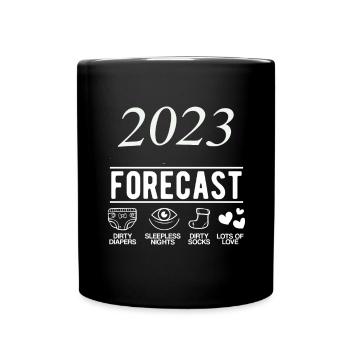 2023 Dirty Diapers Forecast Sleepless Nights - Tasse einfarbig - Schwarz - Vorne
