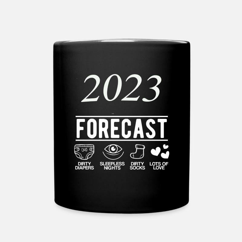 2023 Dirty Diapers Forecast Sleepless Nights - Tasse einfarbig - Schwarz