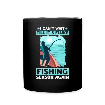 Pêcheur pêcheur, canne à pêche du pêcheur, - Mug uni - noir - Devant