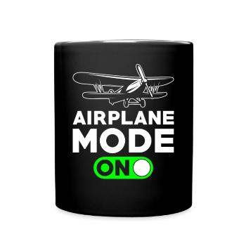 RC Modellflugzeug Pilot Geschenk - Tasse einfarbig - Schwarz - Vorne