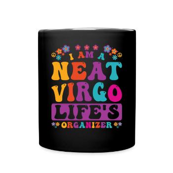 Personnalité du zodiaque Vierge Groovy Cool Vierge Idée - Mug uni - noir - Devant