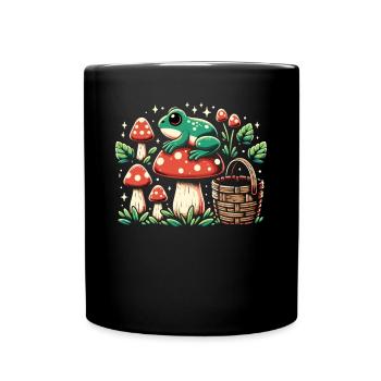 Cottagecore Grenouille Champignon Esthétique - Mug uni - noir - Devant
