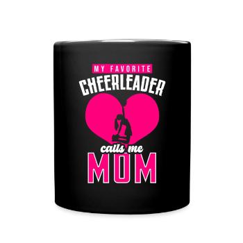 Cheer Mom Cheerleadering Cheerleader Mutter - Tasse einfarbig - Schwarz - Vorne