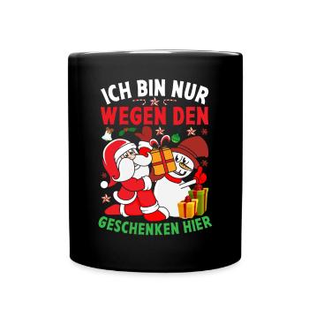 Weihnachtsfeier Geschenkidee Heiligabend - Tasse einfarbig - Schwarz - Vorne