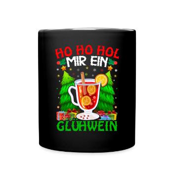 Glühwein Weihnachtsfeier Geschenkidee - Tasse einfarbig - Schwarz - Vorne