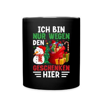 Geschenk Weinachten Weihnachtsfeier - Tasse einfarbig - Schwarz - Vorne