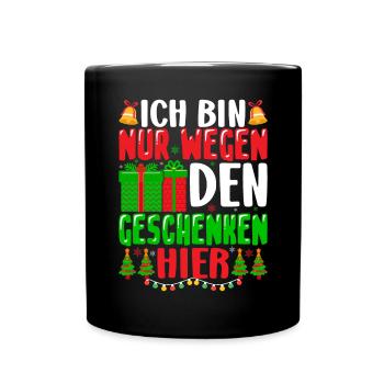 Geschenk Weihnachten Heiligabend - Tasse einfarbig - Schwarz - Vorne