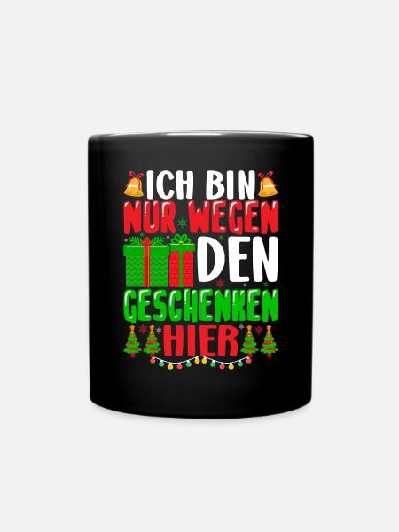 Geschenk Weihnachten Heiligabend - Tasse einfarbig - Schwarz