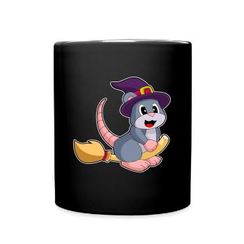 Mouse Witch Broom - Full Colour Mug - black - Front