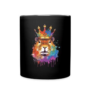Capybara avec capybara couronne - Mug uni - noir - Devant