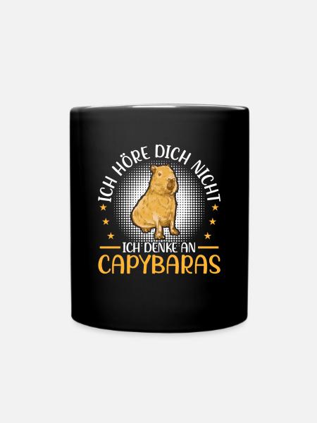 Denke an Capybara Wasserschwein Südamerika - Tasse einfarbig - Schwarz