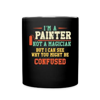 Peintre en bâtiment Décorateur Je suis un - Mug uni - noir - Devant
