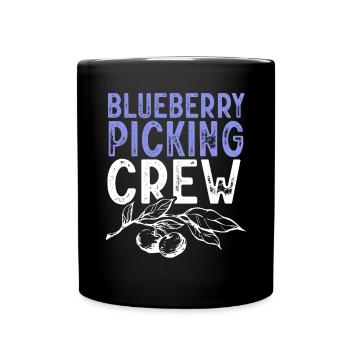 Heidelbeere Frucht Blaubeere - Tasse einfarbig - Schwarz - Vorne