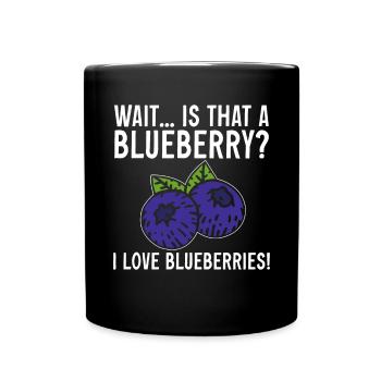 Blueberry, Fruit, Blueberry - Full Colour Mug - black - Front