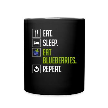 Blueberry, Fruit, Blueberry - Full Colour Mug - black - Front