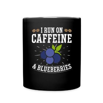 Heidelbeere Frucht Blaubeere - Tasse einfarbig - Schwarz - Vorne