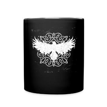 Odin's Raven Winking Norsemen Celtic Knot - Full Colour Mug - black - Front