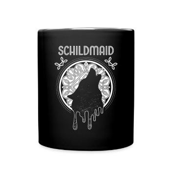 Schildmaid Wikinger Odins Wolf Wölfe Winkingerin - Tasse einfarbig - Schwarz - Vorne