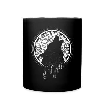 Wolf Wölfe Winkinger Mittelalter Mythologie Odin - Tasse einfarbig - Schwarz - Vorne