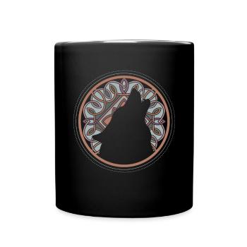 Odins Wolf Wikinger Wölfe Mittelalter Mythologie - Tasse einfarbig - Schwarz - Vorne