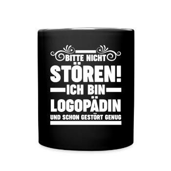 Logopädie Logopädin - Tasse einfarbig - Schwarz - Vorne